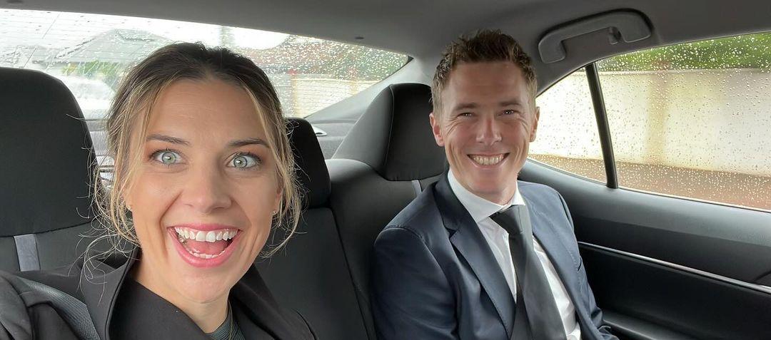 La fallecida Melissa Hoskins y el ciclista Rohan Dennis.