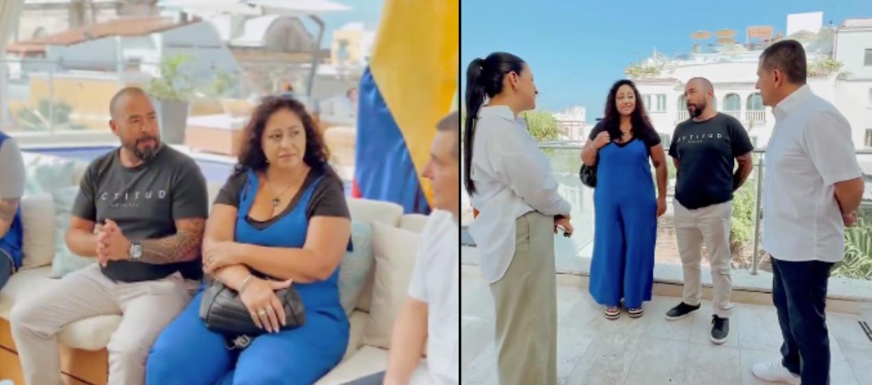 El alcalde de Cartagena con los turistas argentinos.