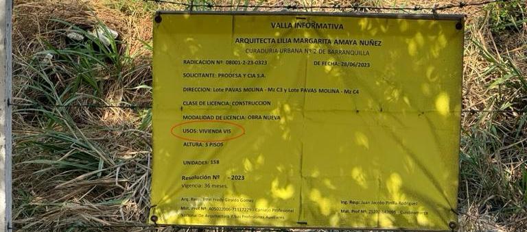 La valla informativa del proyecto.