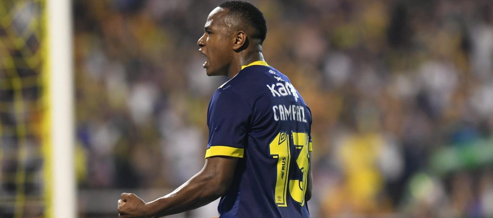 Jaminton Campaz se coronó campeón de la Copa de la Liga con Rosario Central. 