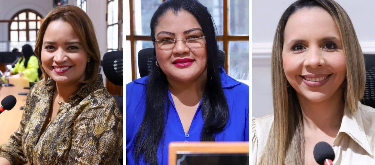 Rosa Jiménez, Marta García y Linda Cabarcas