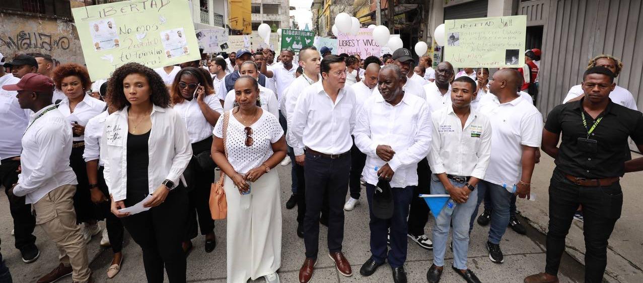 El Registrador Nacional Hernán Penagos, en la marcha de este jueves en Quibdó