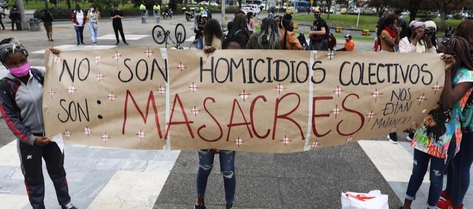 Foto referencia de marcha contra masacres