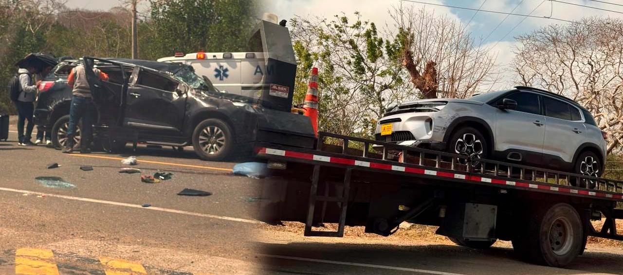 Las dos camionetas involucradas en el choque.
