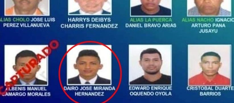 Dairo José Miranda Hernández en el cartel de los más buscados en Santa Marta. 