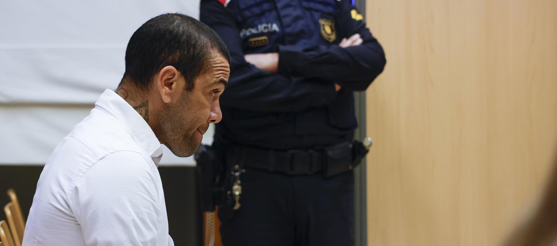 Dani Alves durante el juicio llevado a cabo del 5 al 7 de febrero.
