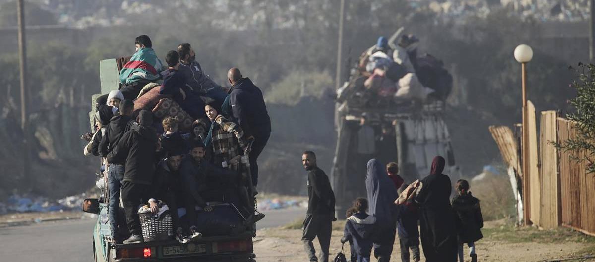 Desplazados en la Franja de Gaza. 