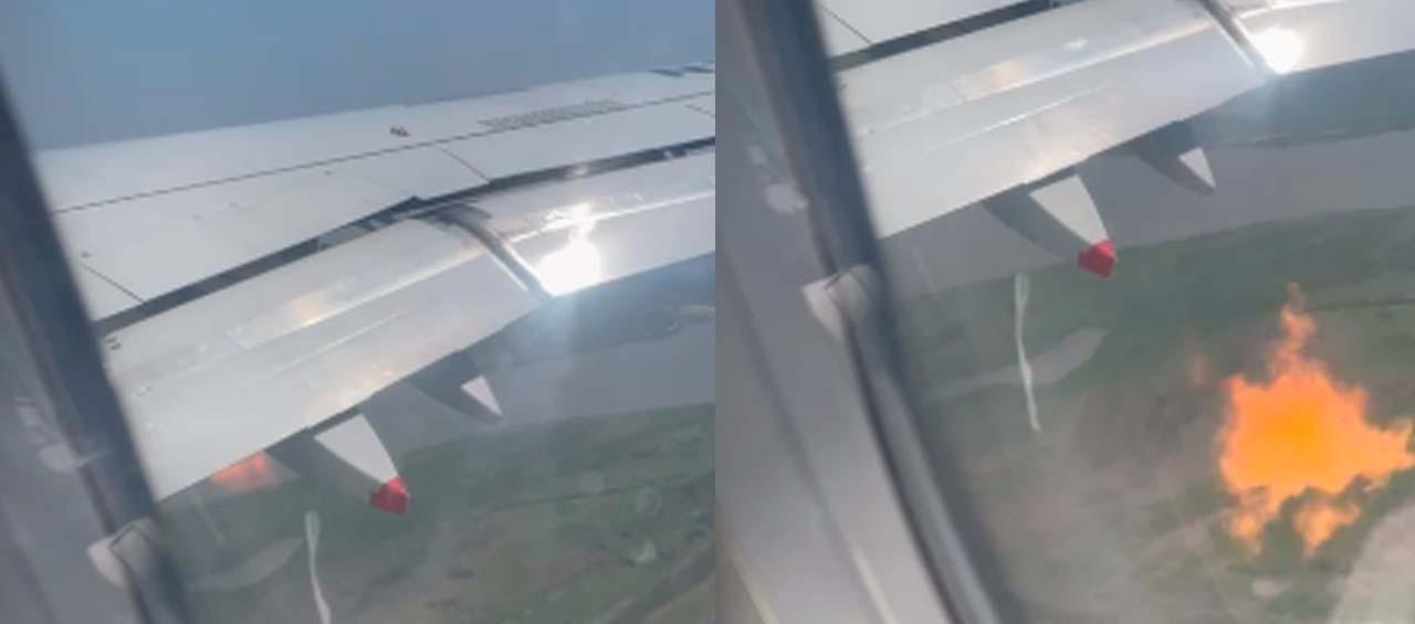 Avión que presentó falla tras despejar del aeropuerto.