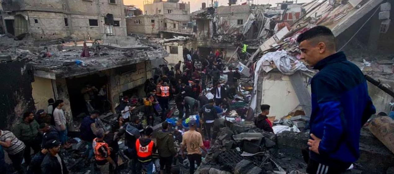 Franja de Gaza tras bombardeos israelí. 