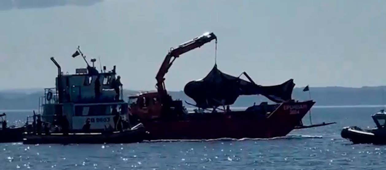 Helicóptero en el que se accidentó y falleció el presidente Sebastián Piñera. 