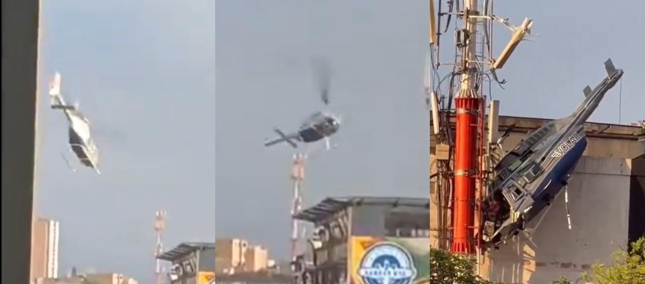 Cuatro personas habrían estado a bordo del helicóptero. 