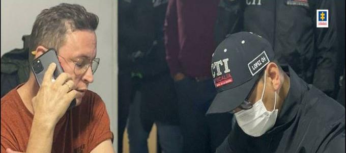 Jhonier Leal tras ser capturado por el CTI de la Fiscalía. 