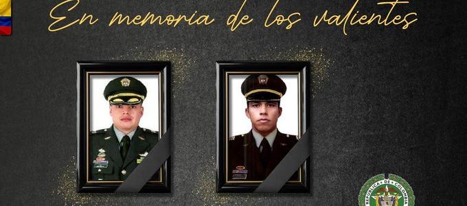 Los cuatro policías muertos en el accidente. 