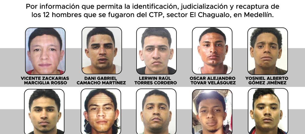 Cartel de los reclusos fugados. 