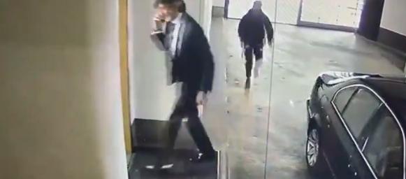 Momento del ataque sicarial. 