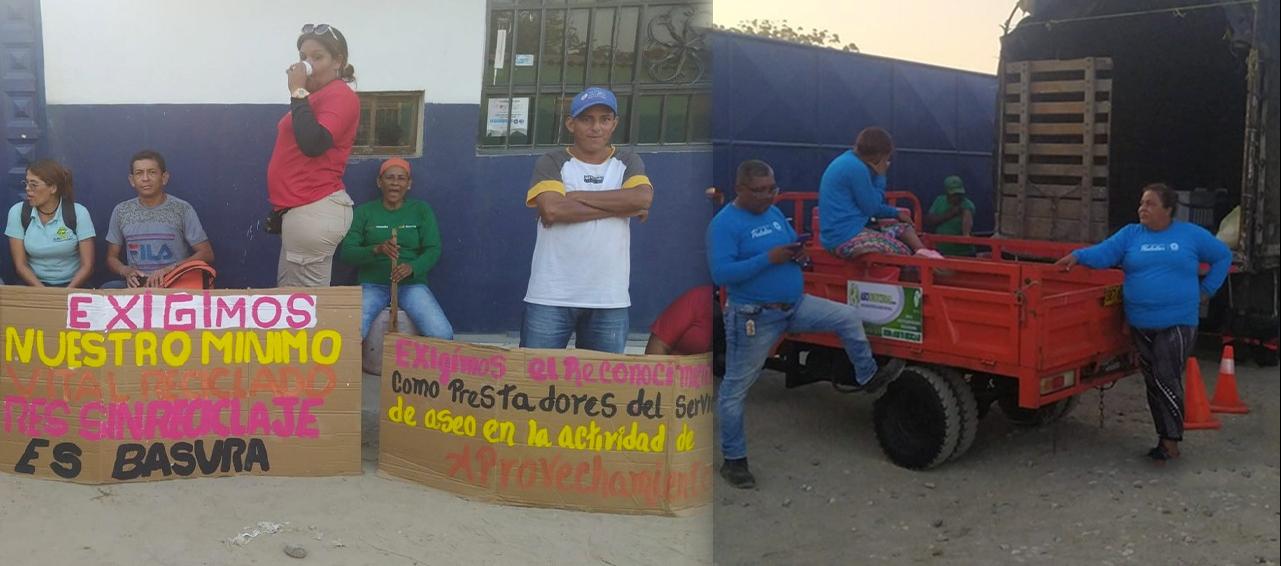 Protestaron con pancartas. 