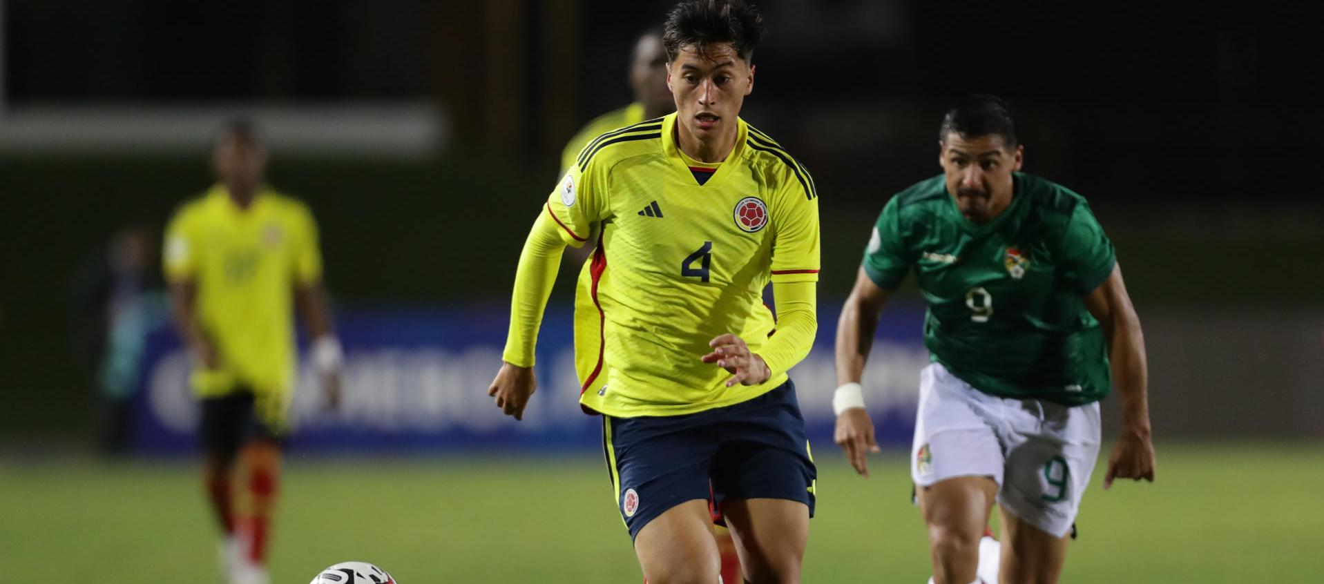 Aspecto del partido entre Colombia y Bolivia. 