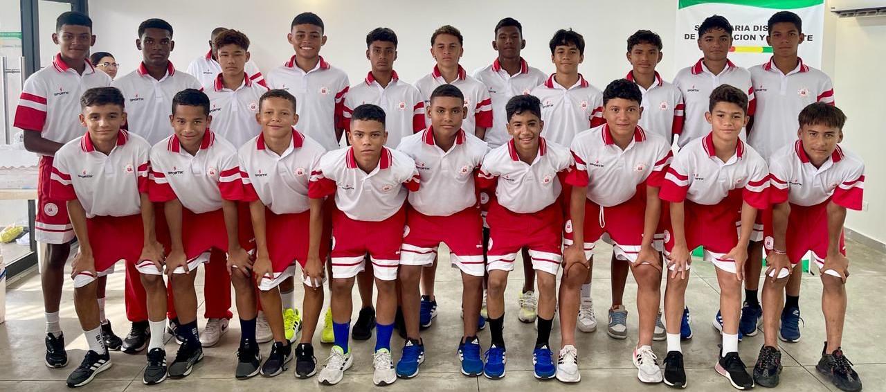 Integrantes de la selección Atlántico Sub-13 de fútbol. 