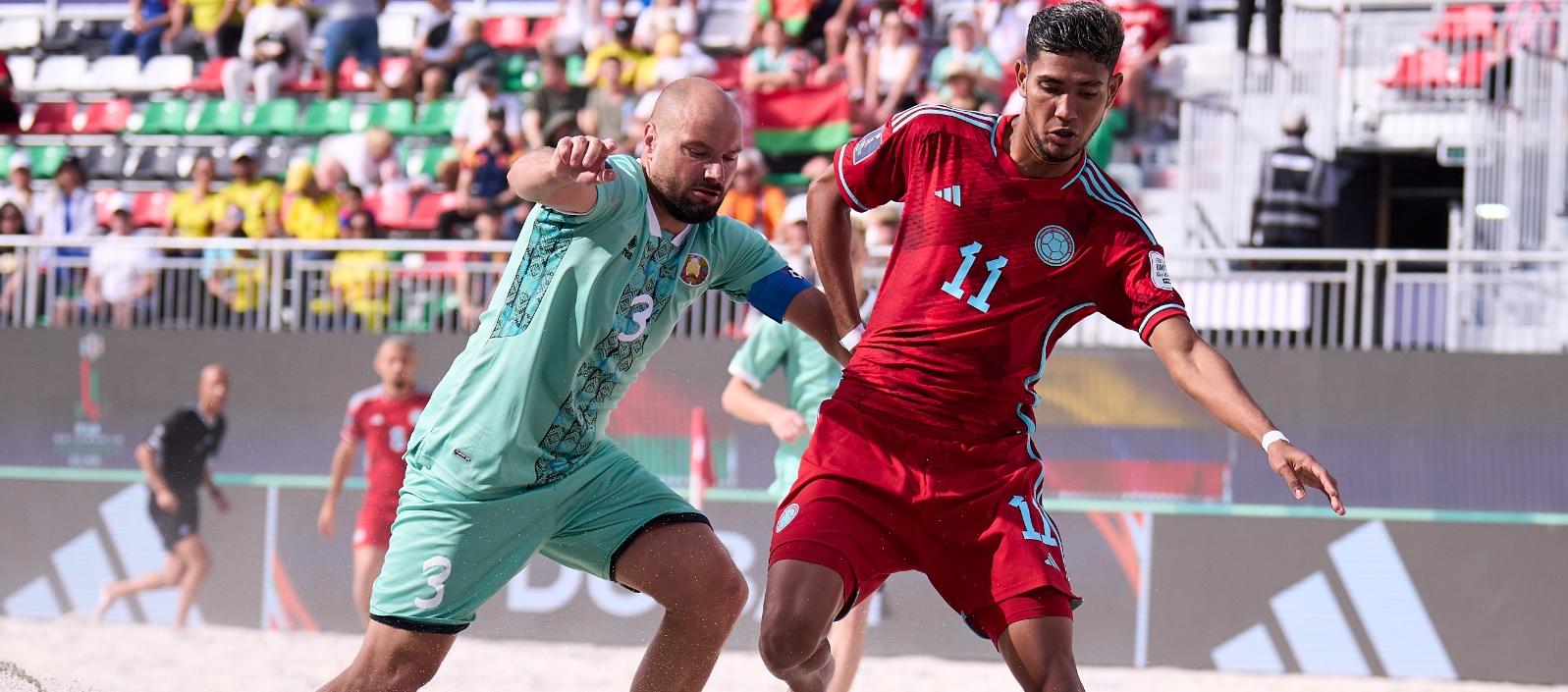 Esléider De Ávila marcó el gol del descuento de Colombia ante Bielorrusia. 