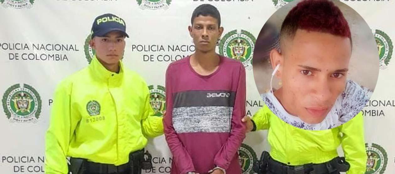 Samuel Andrés Guzmán Herrera, capturado. En el recuadro, la víctima Andrés Mauricio Guerrero Peña