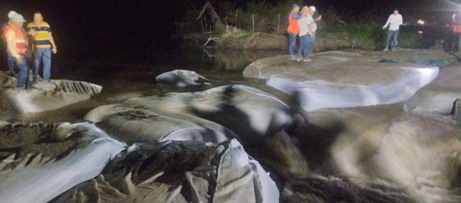 Las megabolsas usadas para el cierre definitivo de 'Caregato'