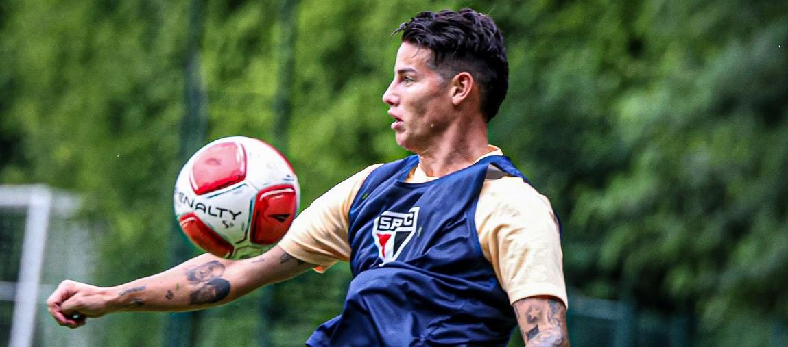 James Rodríguez publicó en sus redes varias fotos entrenando con el São Paulo.