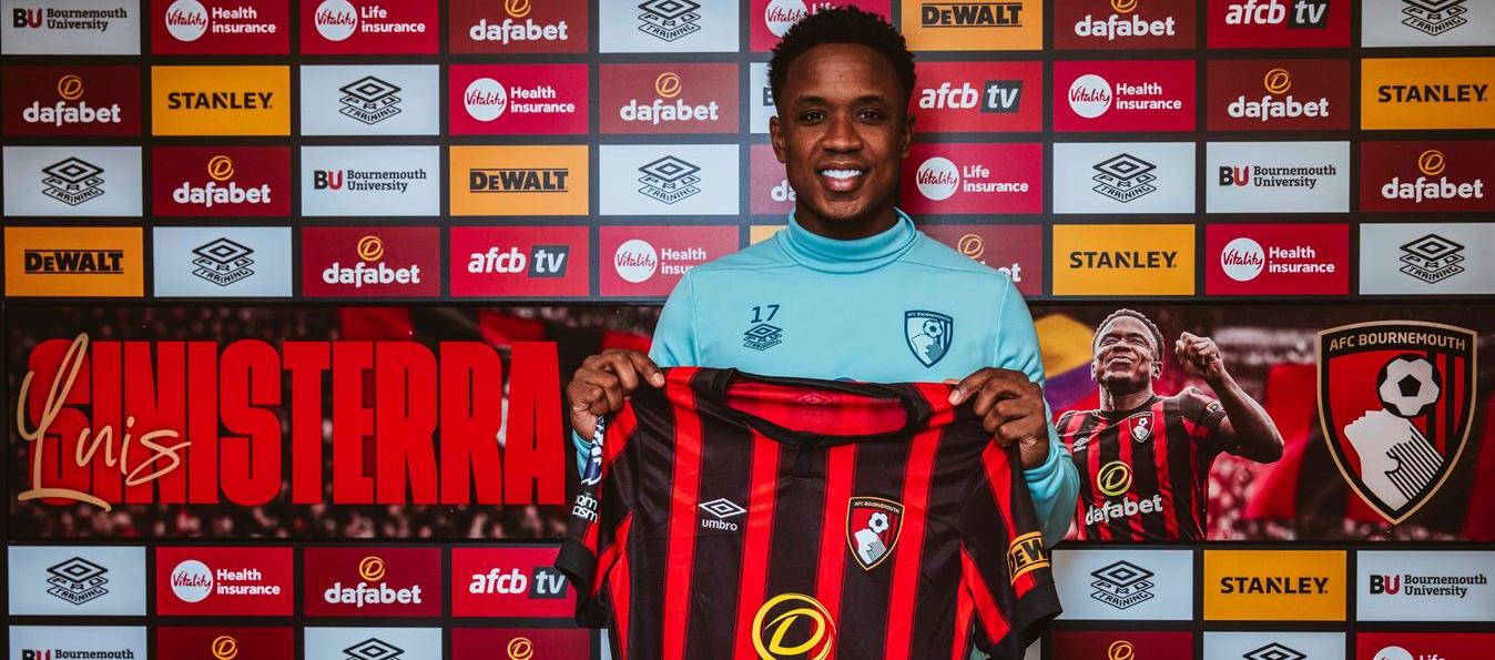 Luis Sinisterra, delantero colombiano del Bournemouth. 