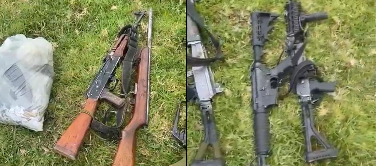 Las armas incautadas a los disidentes.