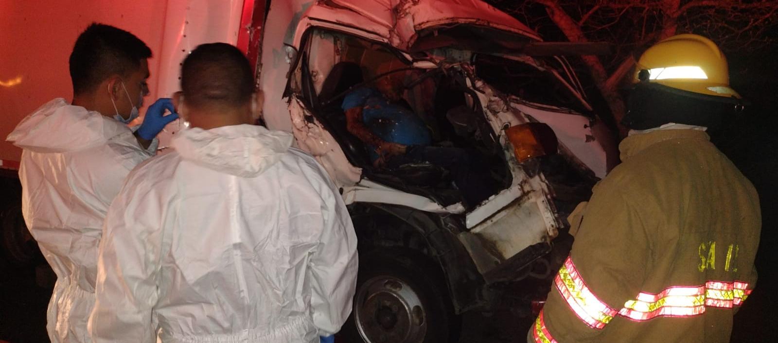 Camión involucrado en el accidente.