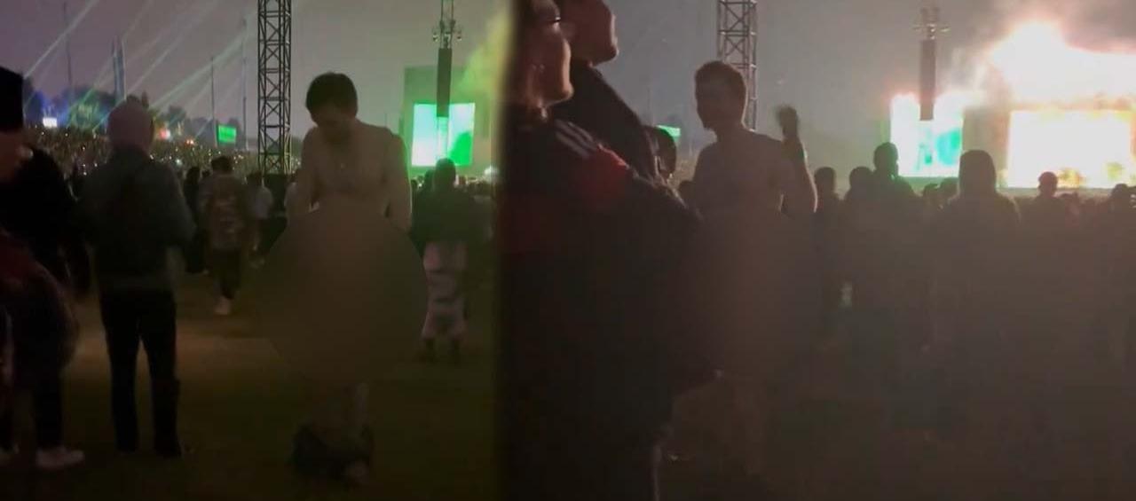 Hombre se quita la ropa en el Festival Estéreo Picnic.