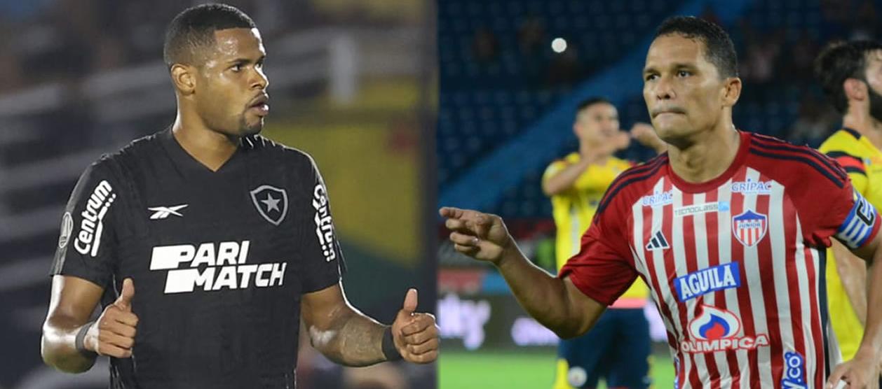 Junior Santos y Carlos Bacca, goleadores de Botafogo y Junior. 