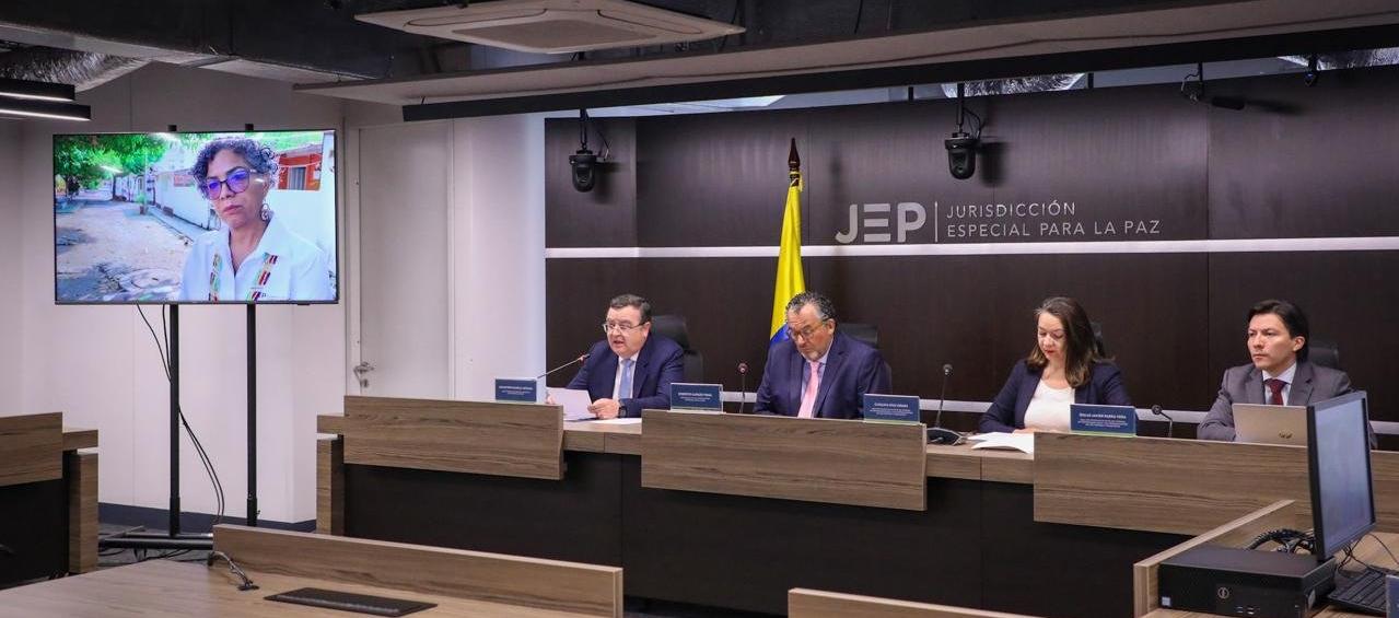 Audiencia de la JEP durante este viernes 22 de marzo.