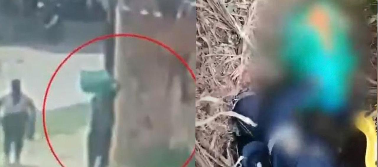 Giovanny Díaz fue captado en un video con una lona verde sobre un hombro.