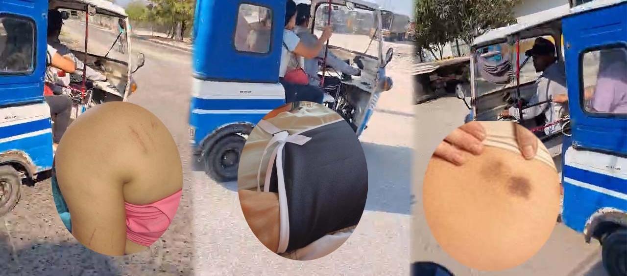 Una de las pasajeras tuvo que recibir atención médica por sus heridas.