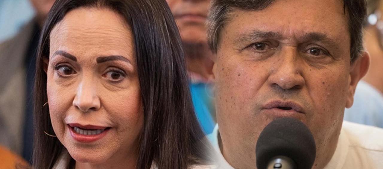 María Corina Machado y el coordinador nacional de VV, Henry Alviárez.