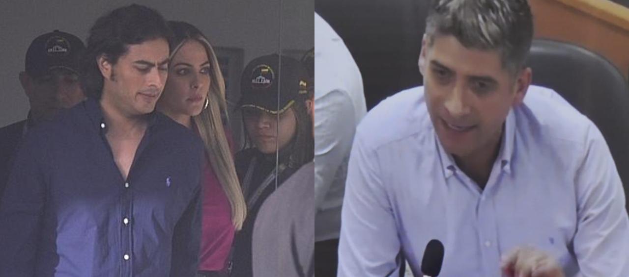 Nicolás Petro Burgos, su pareja Laura Ojeda y el fiscal Mario Burgos.