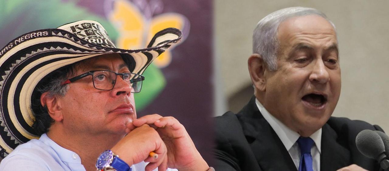 El Presidente Gustavo Petro y el primer ministro israelí, Benjamin Netanyahu.
