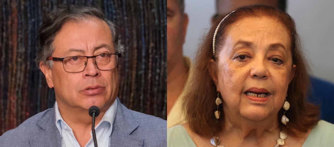 El Presidente Gustavo Petro y la candidata de oposición, Corina Yoris.