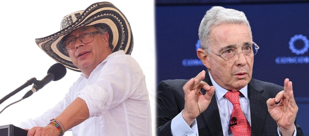 El Presidente Gustavo Petro y Álvaro Uribe.