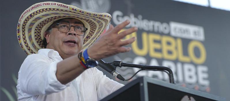 Gustavo Petro, Presidente de Colombia, hoy martes en Ayapel