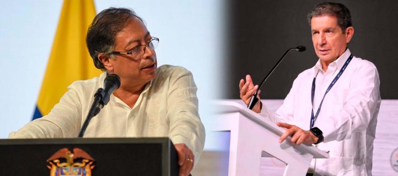 El Jefe de Estado, Gustavo Petro, y el presidente de Fedegan, José Félix Lafaurie