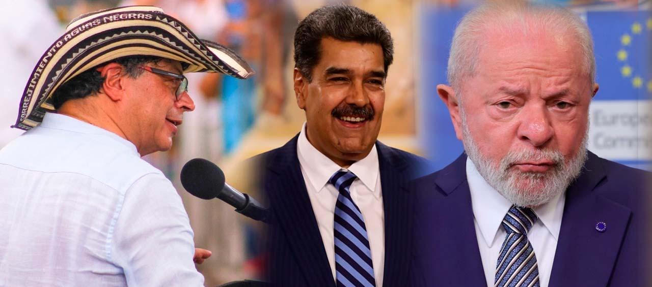 Gustavo Petro, Nicolás Maduro y Luiz Inácio Lula da Silva. 