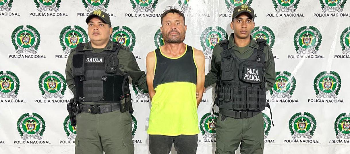 Winston de Jesús Pinzón Coronado cuando fue capturado. 