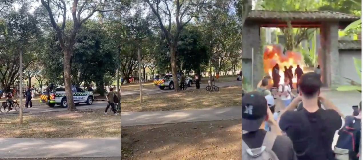 Robo de patrulla de la Policía en la Universidad de Antioquia. 