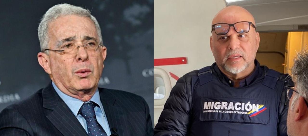 El expresidente Álvaro Uribe y Salvatore Mancuso.