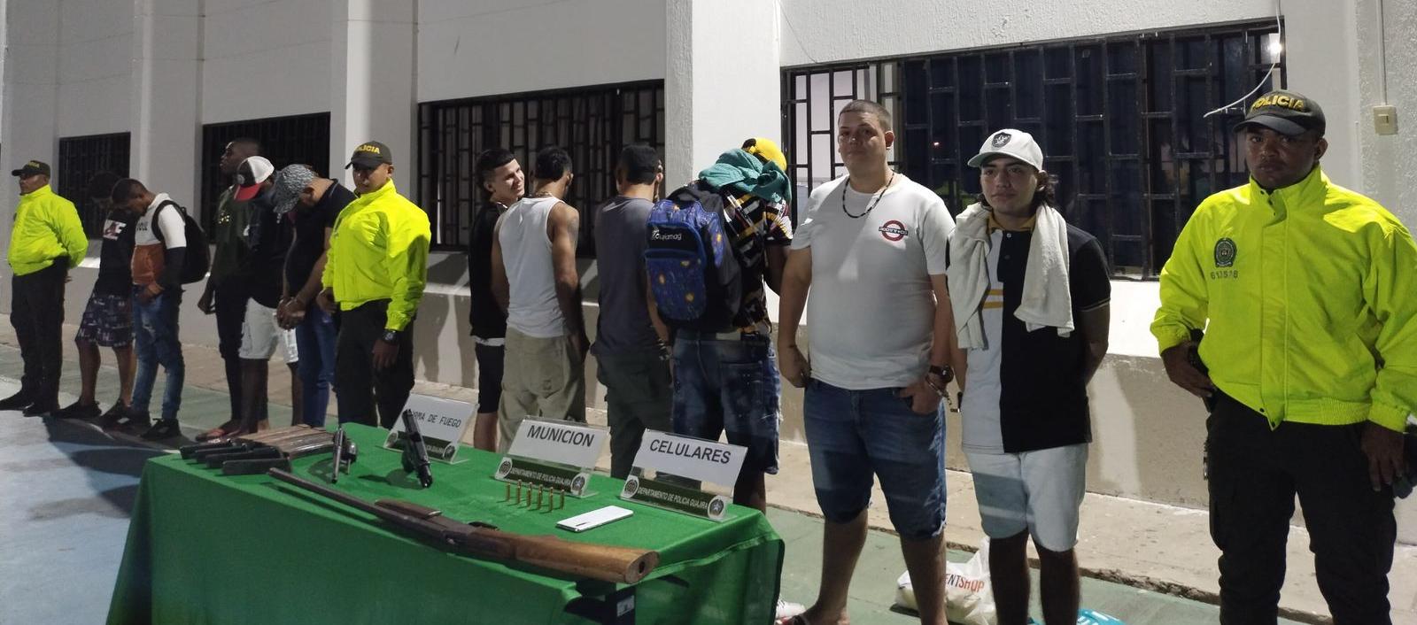 Algunos de los capturados en Riohacha y San Juan del Cesar