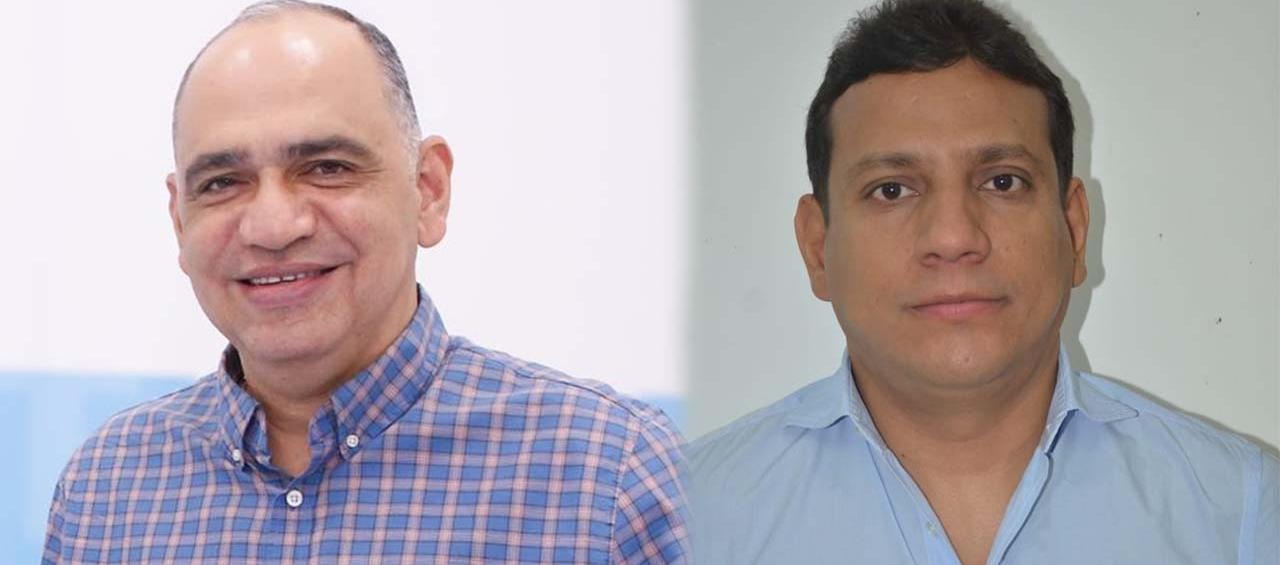 El alcalde de Santa Marta, Carlos Pinedo, y el excandidato Jorge Agudelo
