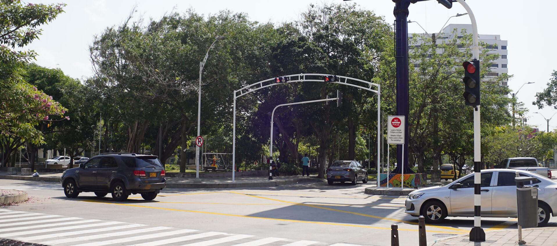 Sector donde fue instalado el arco informativo luminoso. 