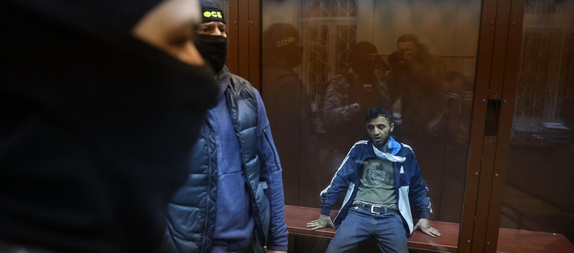 Vista de uno de los sospechosos del ataque terrorista en el Crocus City Hall, Moscú