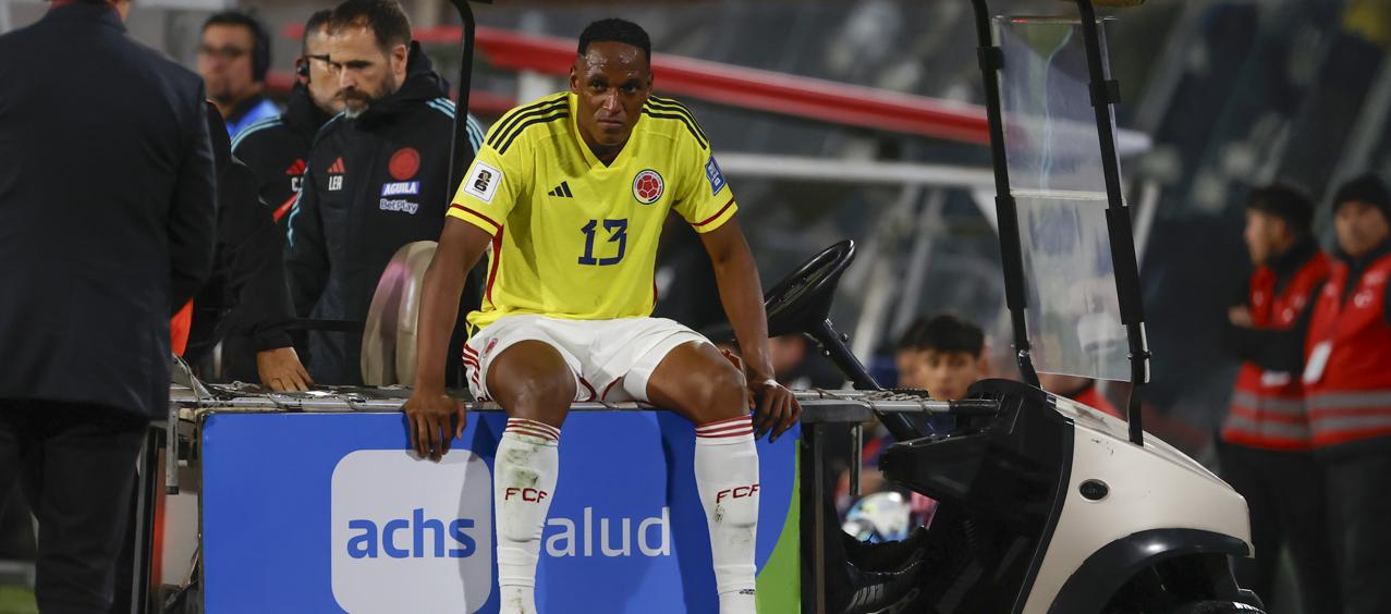 Yerry Mina no estará con Colombia contra España y Rumania. 